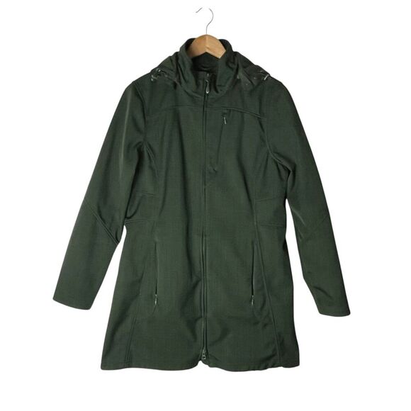 LL Bean Jacket Hooded Full Zip Coat Women's Medium Green - Picture 1 of 5